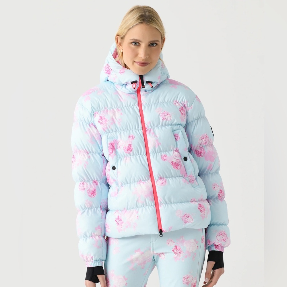 LoveShackFancy X Bogner Full Ski Outfit Coat Pants Blue Pink S - Picture 3 of 11